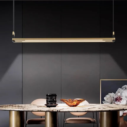 Lustre LED en métal et cuir pour bar et bureau — LZ4X9T2