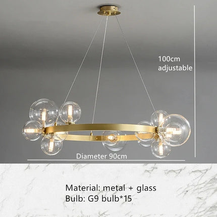 Lustre en verre avec suspension à cordon réglable et ampoule incluse — LZ4X9T