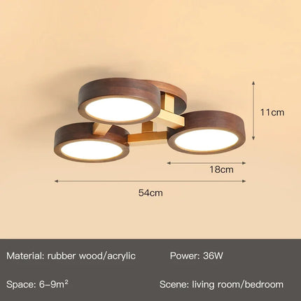 Lustre suspension nordique en bois pour intérieur contemporain — LZ4X9M