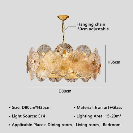 Lustre en verre moderne avec éclairage LED élégant — LZ4D7Q9