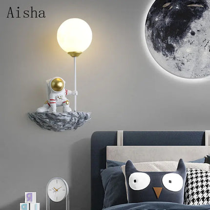 Applique murale LED enfant motif astronaute dessin animé — LZ4X9P2