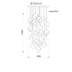 18 Square / Chrome / White Light