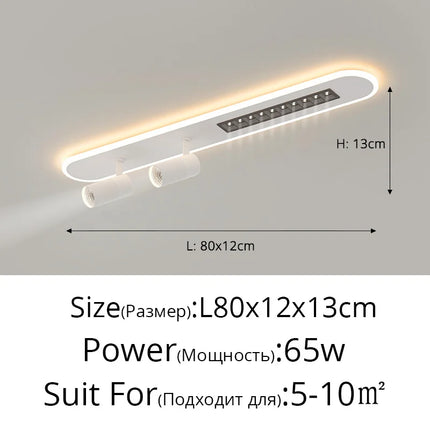 Lustre LED nordique long à bandes pour salon, chambre et balcon — LZ4X9P