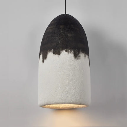 Suspension LED noire et blanche style Wabi Sabi pour café et chambre — LZ4X9M