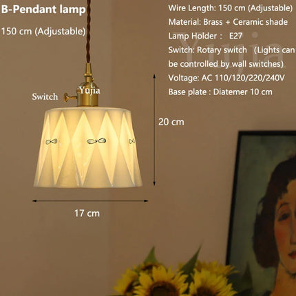 Suspension moderne en laiton et céramique pour intérieur élégant — LZ4X9J