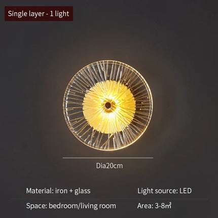 Applique murale ronde moderne en cristal avec éclairage LED intégré — LZ4X9P