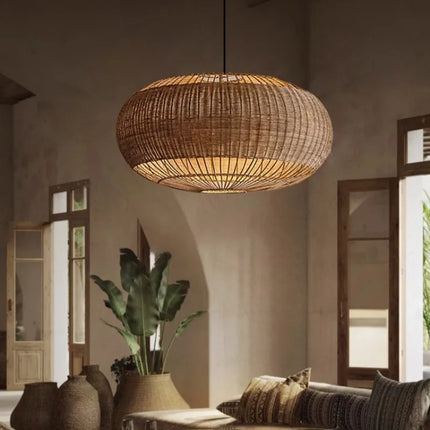 Suspension en rotin tissé style wabi sabi pour intérieur — LZ4X9M