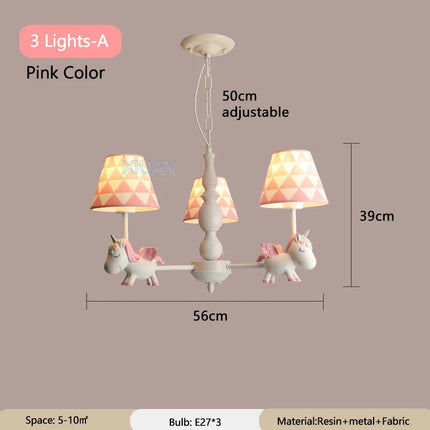 Lustre suspension dessin animé licorne pour chambre d’enfant — LZ4P9XQ