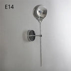 A gris fumé chromé / Boule de verre 15cm / Sans ampoule