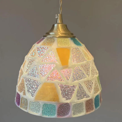 Suspension Tiffany en verre coquille LED style méditerranéen — LZ4X9P2N