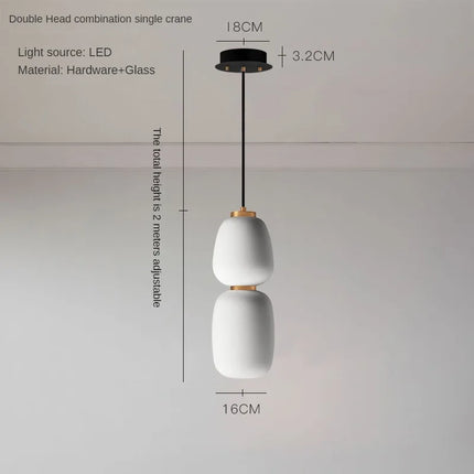 Lustre LED en verre au design minimaliste artistique pour intérieur créatif — LZ4X9T