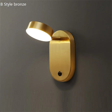 Applique murale LED pivotante en laiton avec interrupteur pour lecture — LZ4X9J2