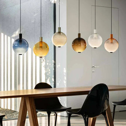 Suspension boule en verre style vitrail italien pour salon et cuisine — LZ4X9T