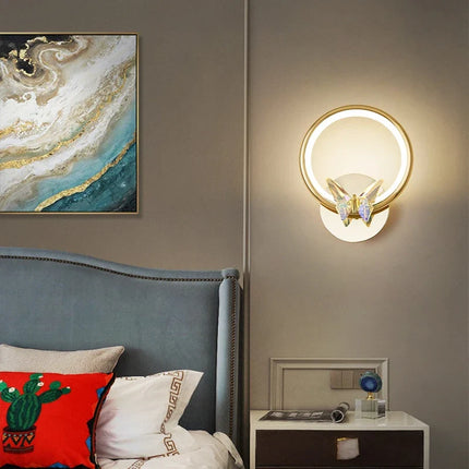 Applique murale LED papillon en cristal au design moderne — LZ4XJ7