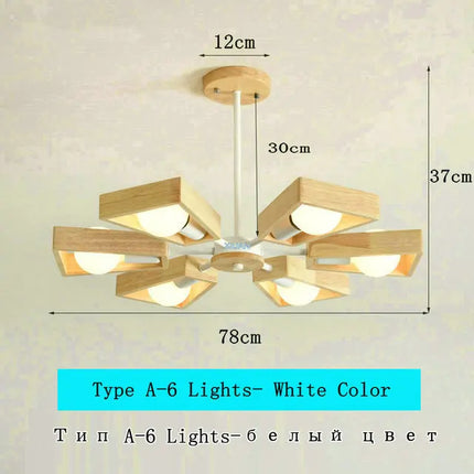 Lustre suspension scandinave minimaliste rotatif 360° en bois — LZ4X9Q2