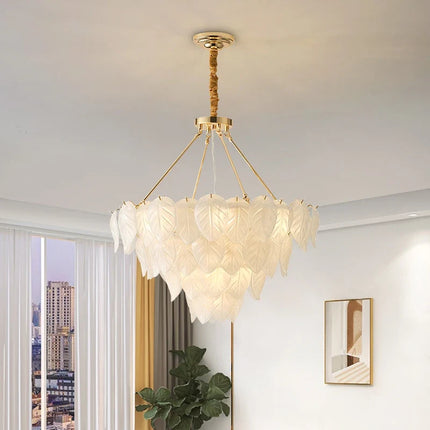 Lustre en cristal doré pour décoration intérieure moderne — LZ4Q9X7
