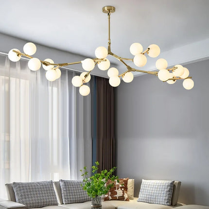 Lustre en verre avec branches et boules lumineuses décoratives — LZ4X9P