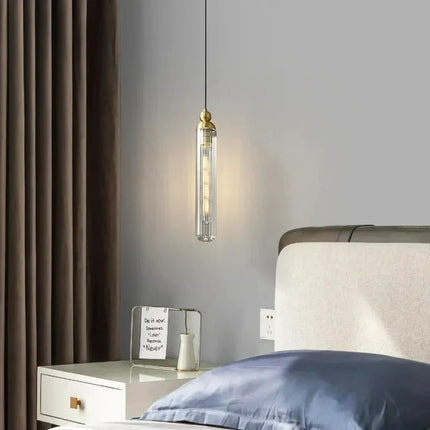 Lustre en verre transparent avec suspension à cordon cuivre réglable — LZ4F7XQ