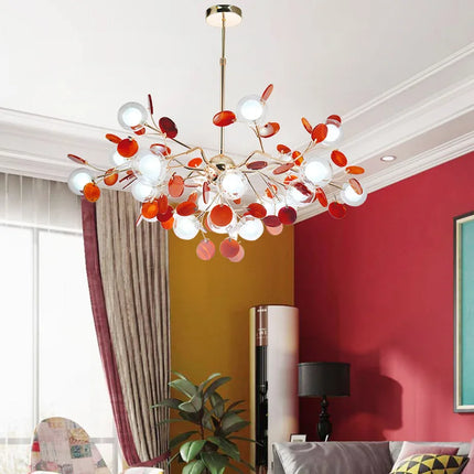 Lustre LED suspension nordique bulle lumière agate naturelle romantique — LZ4X9T2