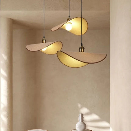 Wabi Sabi minimalisme E27 suspension Led lumière rétro chapeau Led suspension lampe salle à manger nordique suspension lampe Led Droplight Luminarias