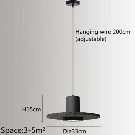 Suspension De Style Industriel Rétro Trou Noir Pierre LED Pendel Art Nordique Design Lustre pour Bar Salle À Manger Chambre