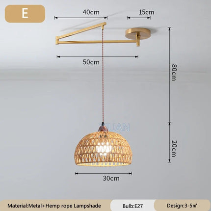 Lustre vintage pliant style wabi-sabi avec tissu appliqué — LZ4X9P2