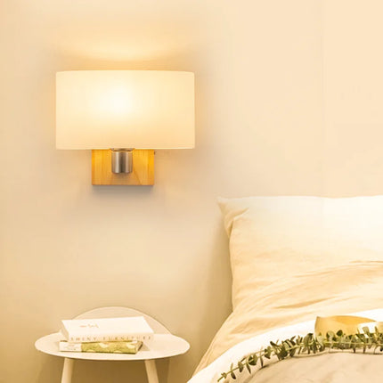 Applique murale LED en bois massif et verre style nordique — LZ4X9T2