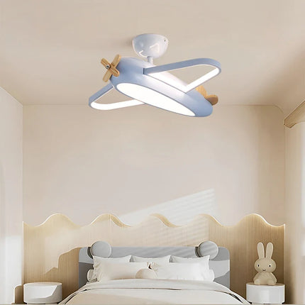 Plafonnier en bois avion style dessin animé pour chambre enfant — LZ4X9P