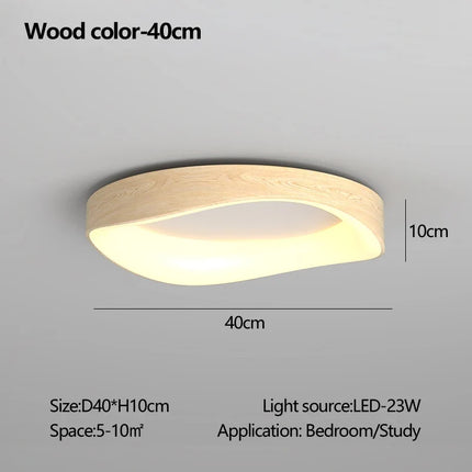 Plafonnier rond en bois avec télécommande pour éclairage intérieur — LZ4P9XJ