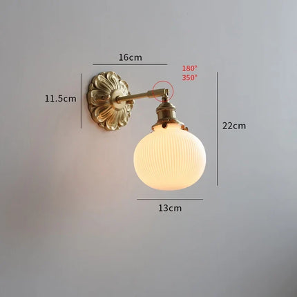 Applique murale LED en verre gris fumé et cuivre moderne — LZ4X9T2