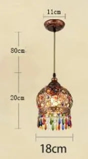 Lustre suspension style bohème vintage en vitrail romantique pour café — LZ3F9XQ