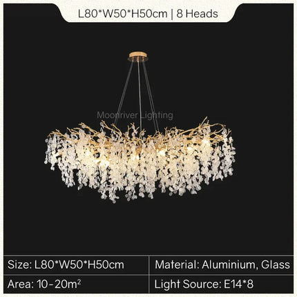 Lustre en cristal doré style européen pour décoration intérieure élégante — LZ4M9Q2