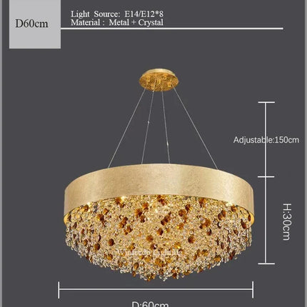 Lustre moderne en cristal LED à intensité variable — LZ4X9P2Q