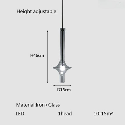 Lustre suspension en verre et bambou design italien pour commerces — LZ4X9P