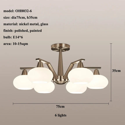 Lustre LED moderne en métal nickel — LZ4G7X2