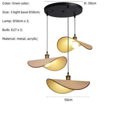 Wabi Sabi minimalisme E27 suspension Led lumière rétro chapeau Led suspension lampe salle à manger nordique suspension lampe Led Droplight Luminarias