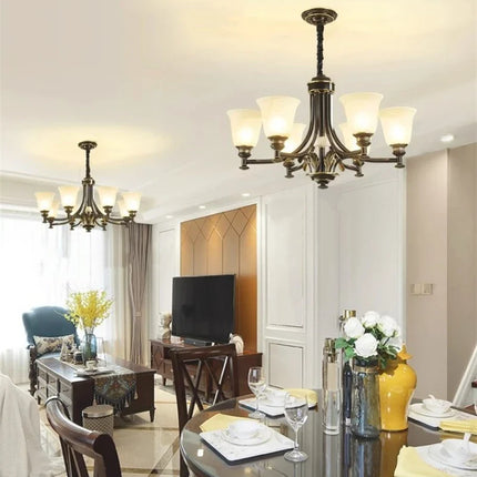 Lustre suspension vintage industriel en cuivre style nordique — LZ7D4Q