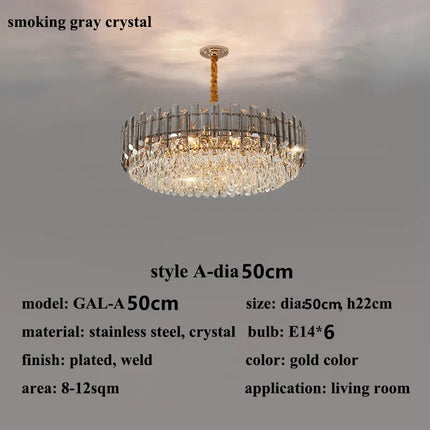 lustre de luxe moderne en cristal transparent pour décoration intérieure