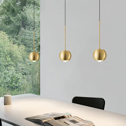Suspension lustre cuivre simple avec spot lumineux d’ambiance — LZ4X9T2