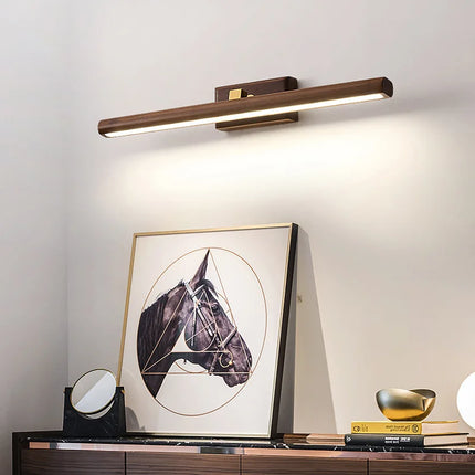 Applique murale LED scandinave en noyer noir pour miroir — LZ7XQ2