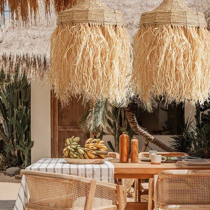 Suspension en rotin tissée main au style naturel wabi sabi — LZ4P9XQ