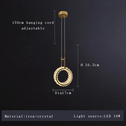 Applique murale ronde LED en cristal de luxe moderne — LZ4X9T2