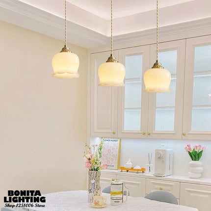 Suspension carillon éolien décoratif motif orchidée style français — LZ4P9XJ