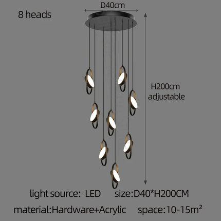 Suspension luminaire en anneau ovale design — LZ4P9XQ