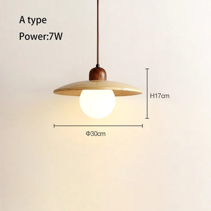 Suspension LED rétro en bois style japonais — LZ7D9Q