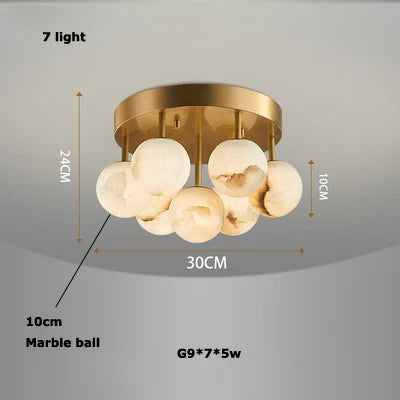 Plafonnier LED décoratif forme bulle effet marbré collection classique — LZ4X9P2