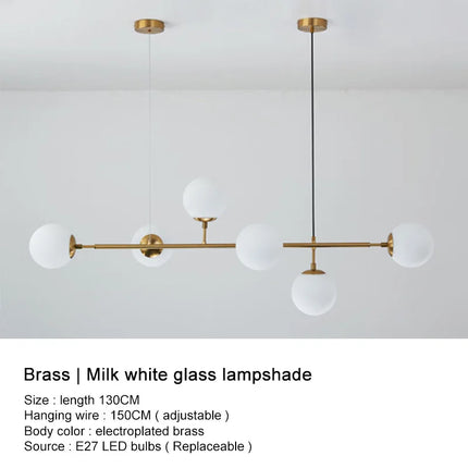 Lustre boule en verre moderne design