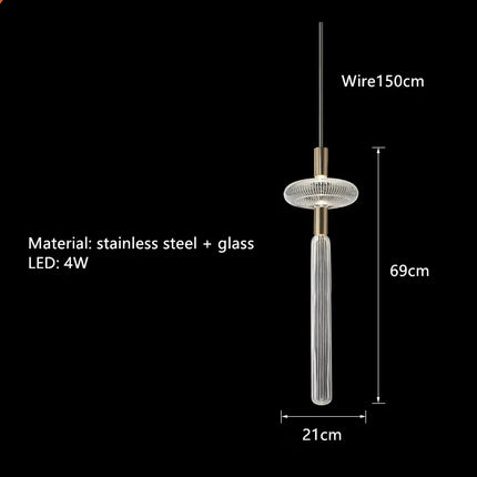 Suspension tubes en verre transparent réglable style nordique — LZ4X9M2