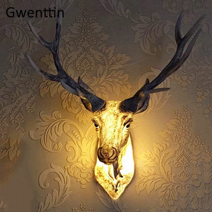 Applique murale en bois forme cerf avec éclairage LED décoratif — LZ4P9XQ