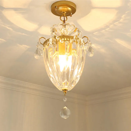Lustre moderne en cristal doré pour intérieur lumineux — LZ4X9T2